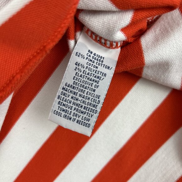 Polo Golf Ralph Lauren Performance Polo Shirt Orange White Strip Mens XL Pro Fit - Picture 5 of 14